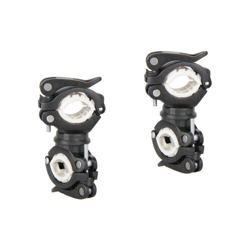 2Pièces Collier Fixation Torche Pivotant 360 Silicone Noir 2