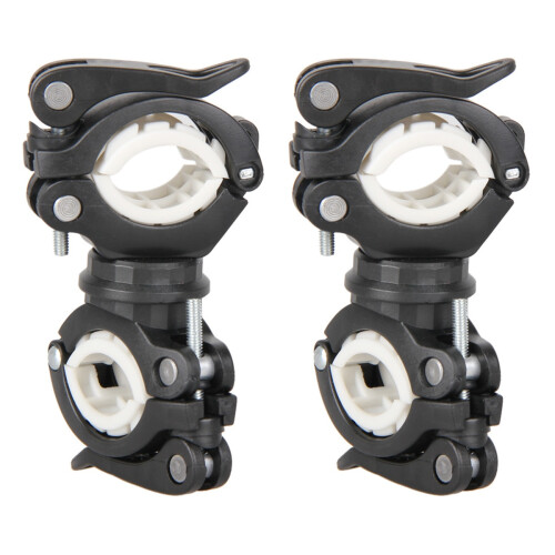 2Pièces Collier Fixation Torche Pivotant 360 Silicone Noir 1