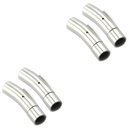 4Pièces Accessoires Cuir Argenté Acier Solide 2