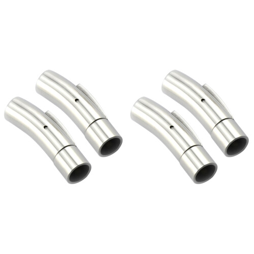 4Pièces Accessoires Cuir Argenté Acier Solide 1