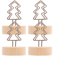 4Pièces Porte-Photos Clips Bois Métal Beige Pour Camping