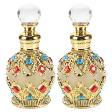 2Pièces Contenants Parfum Verre Doré Robustes Design Léger Et Pratique