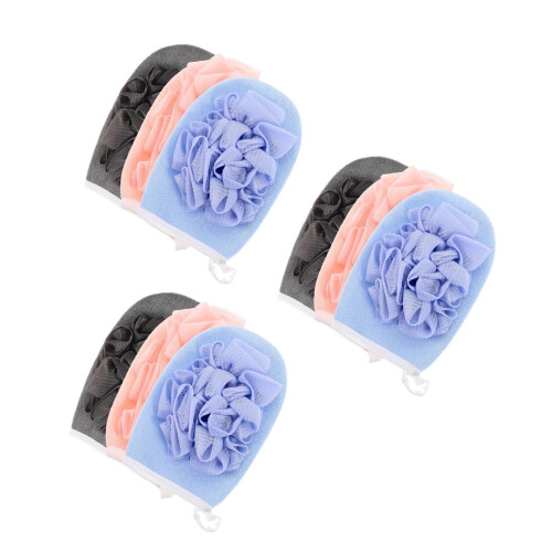 9 Pcs Bath Gloves Rub Mud Flat 1