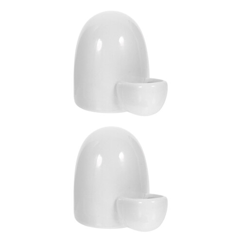 2Pcs Automatic Pet Feeder White Water Dispenser for Small Pets Feeding 2