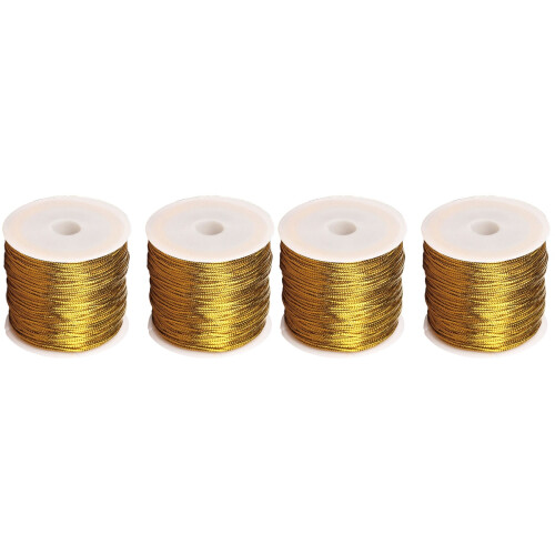 4Rolls Golden DIY Wrapping Rope Practical Gift Cord for Decoration Use 1