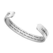 3Pcs Durable Titanium Steel Silver Bracelet for Son Personalized Gift