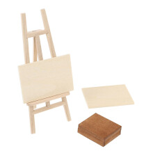 2 Sets Miniature Wooden Easel Model Painting Board Holder