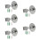 5Pcs Stainless Steel Wall-Mounted Adjustable Shower Head Holder Silver 10