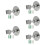 5Pcs Stainless Steel Wall-Mounted Adjustable Shower Head Holder Silver 9