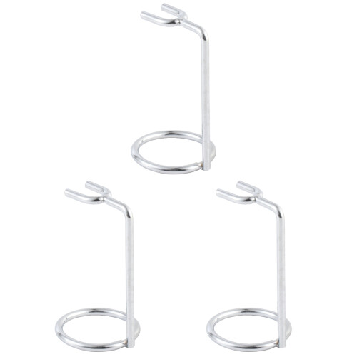 3Pcs Deluxe Silver Brush Holder Double Shaving Stand for Storage 1