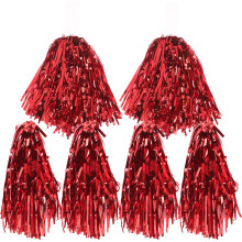 18Pcs Red Handheld Cheer Pom Poms Lightweight for Parties and Sports
