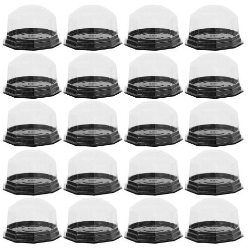 200Pcs Transparent Cake Slice Containers Assorted Color Cake Carrier