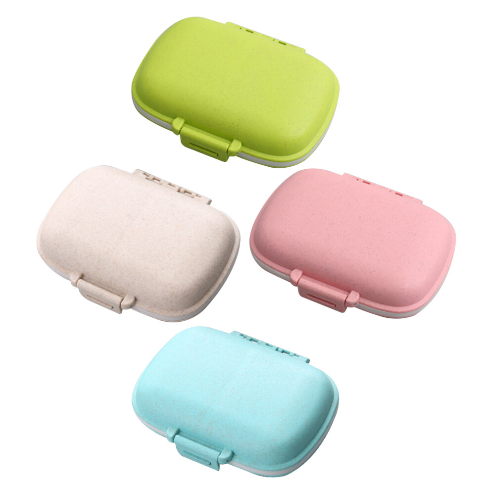 Ohphcall 12 Pcs Medicine Box Travel Wheat Straw Seal Carrying Case