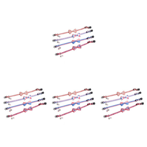 16 Pcs Independence Day Adjustable Pet Collar Costume Accessories 1