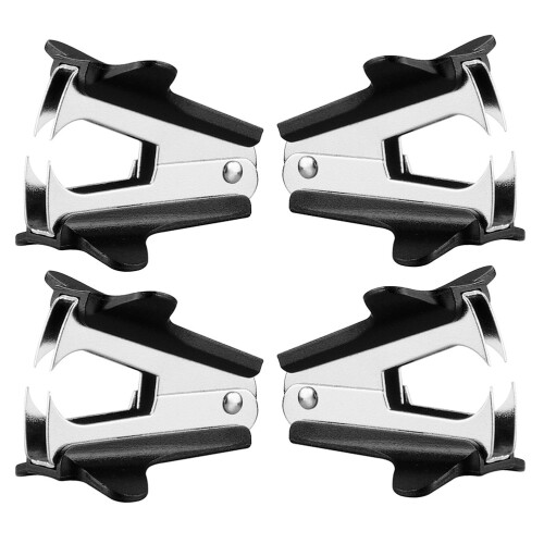 8Pcs Mini Stapler Remover Black Plastic Aluminum Office Staple Puller 2