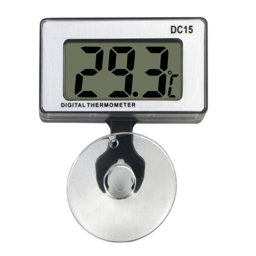 2Pcs Aquarium White LCD Screen Fish Tank Temperature Meter