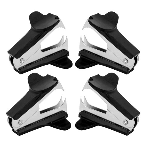 8Pcs Mini Stapler Remover Black Plastic Aluminum Office Staple Puller 1