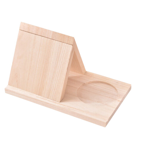 2Pcs Wooden Triangle Book Holder Beige Multi-Function Shelf for Home 2