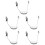 5pcs Chin Strap Cup Belt White Adjustable Polyester 6