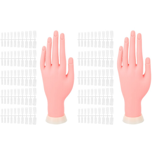 2 Sets Vivid Manicure Practice Hand Model False Hand Diy Tools 1