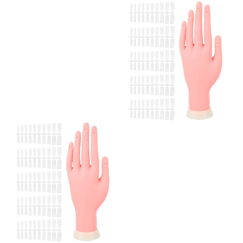 2 Sets Vivid Manicure Practice Hand Model False Hand Diy Tools 2
