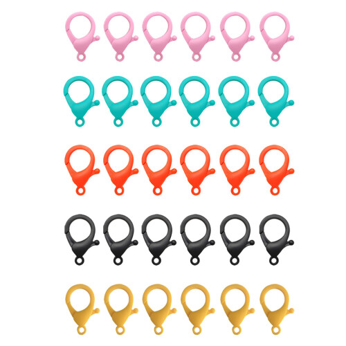 60Pcs Assorted Color Lobster Claw Clasps Durable Plastic Lanyard Hooks