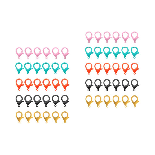 60Pcs Assorted Color Lobster Claw Clasps Durable Plastic Lanyard Hooks 2