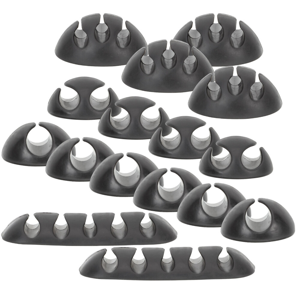 64Pcs Stick On Cord Organizer Black Household Appliance Cord Keeper 3041055625968