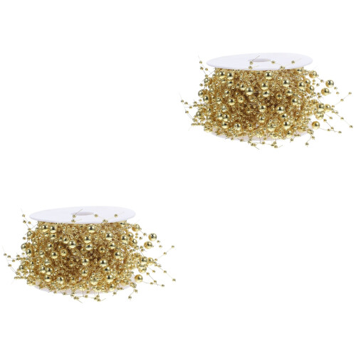 2Rouleaux Perles Dorées Pour Décorations DIY Vase Bouquets Élégants 1
