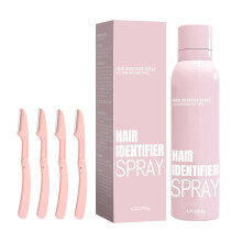 Facial Hair Removal Spray with 4 Razors, Smooth Glide Women's Facial Shaving Set for Skin Comfort