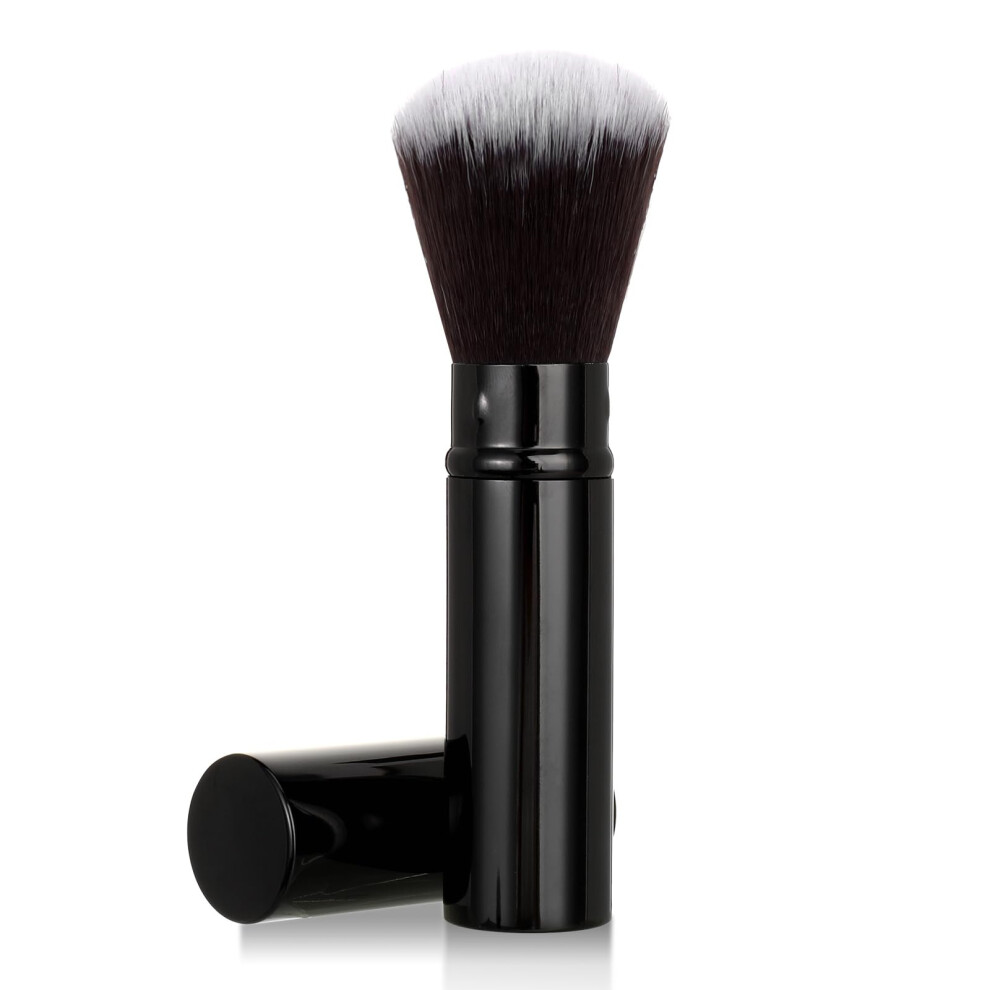 Retractable Kabuki Makeup Brush with Cover, UltraSoft Bristles for Travel, Powder and Foundation