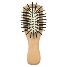 Detangling Hair Brush with Soft Bristles, Gentle Scalp Massage, Compact Wooden Travel Design