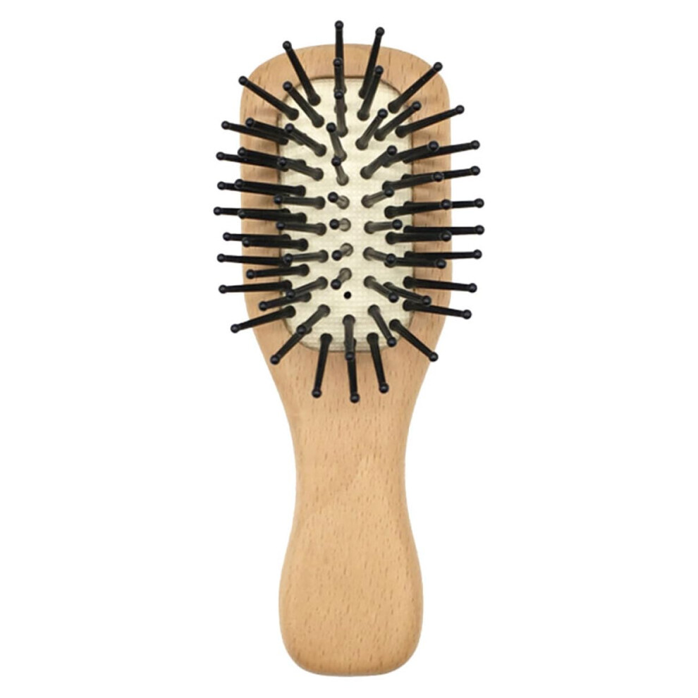 Detangling Hair Brush with Soft Bristles, Gentle Scalp Massage, Compact Wooden Travel Design