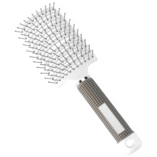 Detangling Paddle Hair Brush with Ergonomic Comfort Grip for Wet and Dry Hair, White