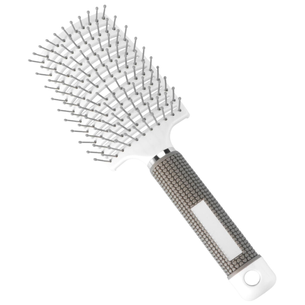 Detangling Paddle Hair Brush with Ergonomic Comfort Grip for Wet and Dry Hair, White
