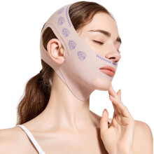 Chin Strap for Double Chin with Double Layer Lifting, Adjustable V Line Face Lifting Mask Pink