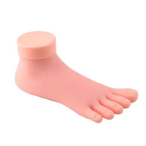 Nail Art Practice Foot with Realistic Texture, Flexible Movable Toes, Reusable Silicone Training Tool