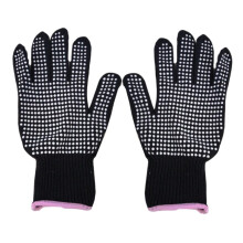 Heat Resistant Gloves for Hair Styling with Elastic Wrist Cuff for Curling Irons and Straighteners Black
