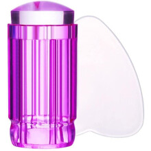 Transparent Jelly Nail Art Stamper Kit with Scraper for Precise Design Transfer – Purple Silicone