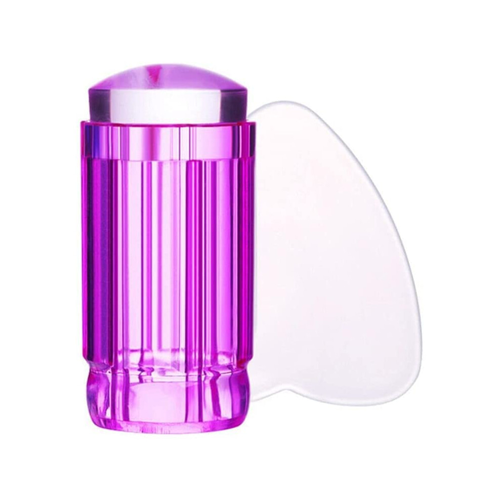 Purple Transparent Jelly Nail Art Stamper Kit With Scraper For Precise Design Transfer Â Silicone