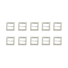 30Pcs Durable Silver Alloy Buckles Stylish Rhinestone Decoration
