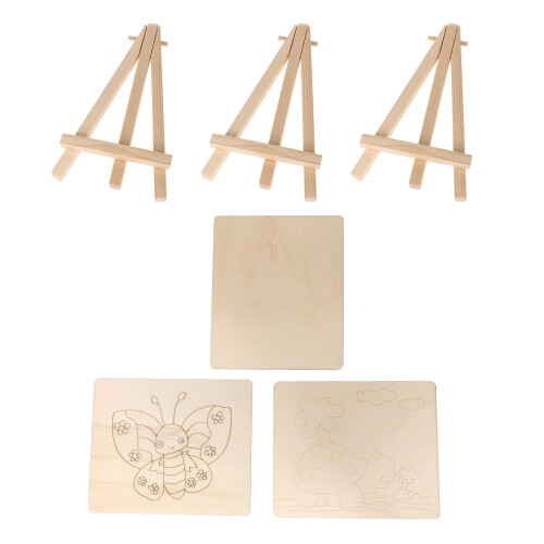 15Sets Beige Kinder Malbrett Holz Mit Stabilem Blanko