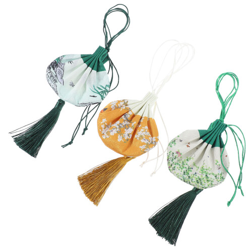 3pcs Refillable Empty Chinese Sachet Bags with Dried Lavender