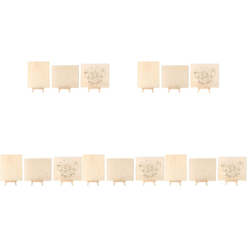 15Sets Beige Kinder Malbrett Holz Mit Stabilem Blanko 1