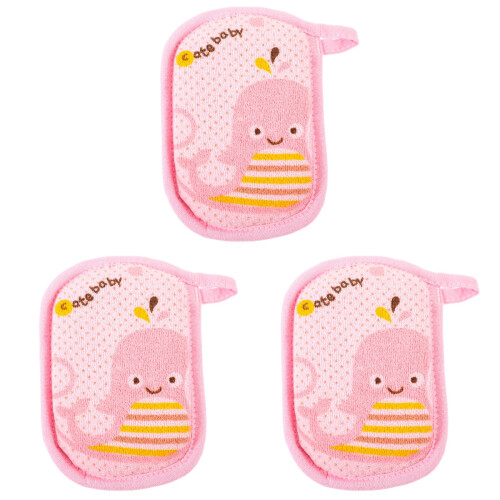 3Pièces Éponges Bain Roses Moussantes Accessoires 2