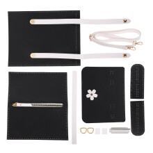 5Ensembles Accessoires DIY Kit Sac Cuir PU Noir Pour Artisanat