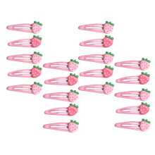 20 Pcs Strawberry Hair Clips, Cute Metal Snap Barrettes for Girls and Women, Kawaii Hair Accessories Set
