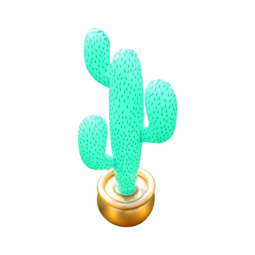 2Pcs Creative Green Inflatable Cactus Decor Lightweight PVC Beach Toy