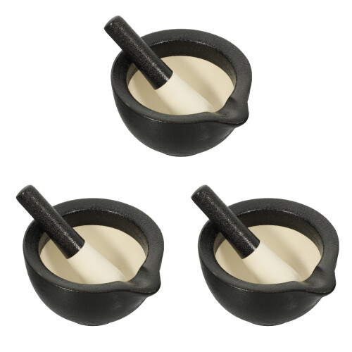 3Ensembles Pilon Mortier Noir Résistant Pour Broyage 1