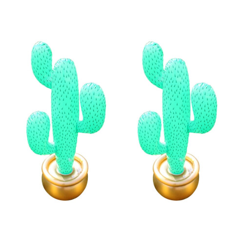 2Pcs Creative Green Inflatable Cactus Decor Lightweight PVC Beach Toy 1